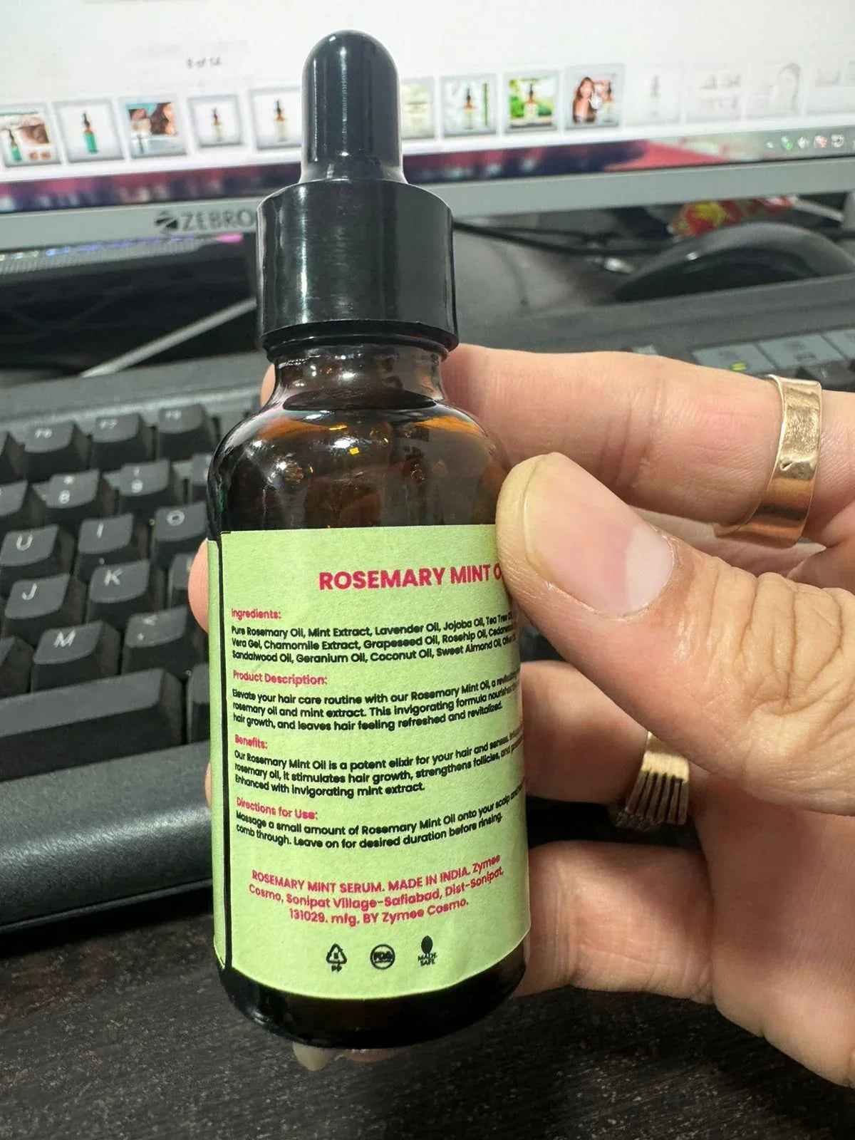 Rosemary Mint Scalp & Hair Strengthening Oil – 30ml-Pack of 2