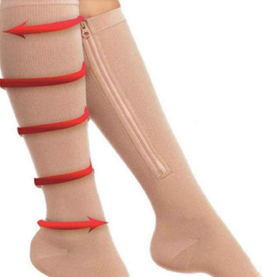 Unisex Medical Zipper Compression Socks (Pair of 1)