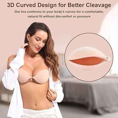 Front Open Sticky Padded Cup Bra