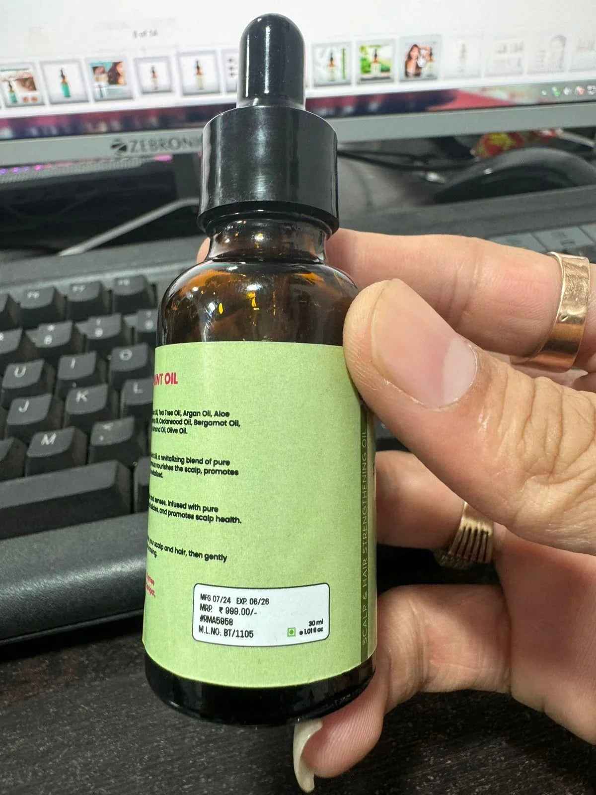 Rosemary Mint Scalp & Hair Strengthening Oil – 30ml-Pack of 2