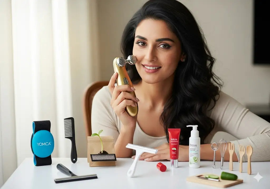 UrbanZora model with curated beauty, home, pet-care and garden picks